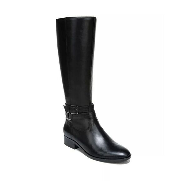 Naturalizer Women's Reid Wide Calf Leather Tall‎ Riding Boots Black Sz 5M - Picture 1 of 9